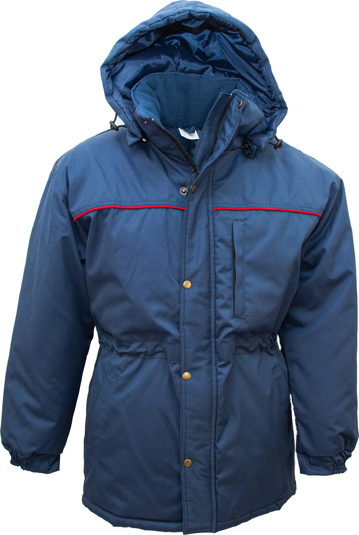 Утеплена робоча куртка з капюшоном синього кольору, модель «Профі М», вигляд спереду