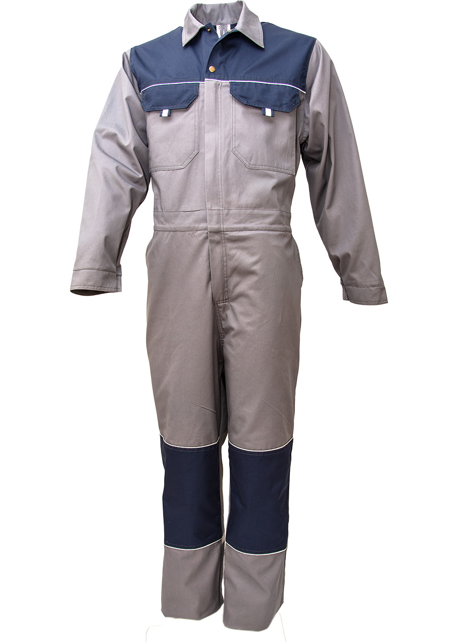 Чоловічий робочий комбінезон Кристал сіро-синій вид спереду